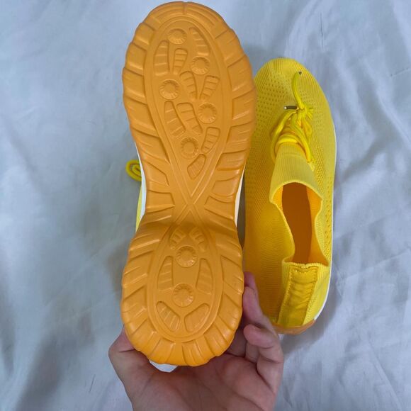 Chunky Bright Yellow Athleisure Running Workout Fashion Sneaker EU 41 US 10.5 - Picture 5 of 7